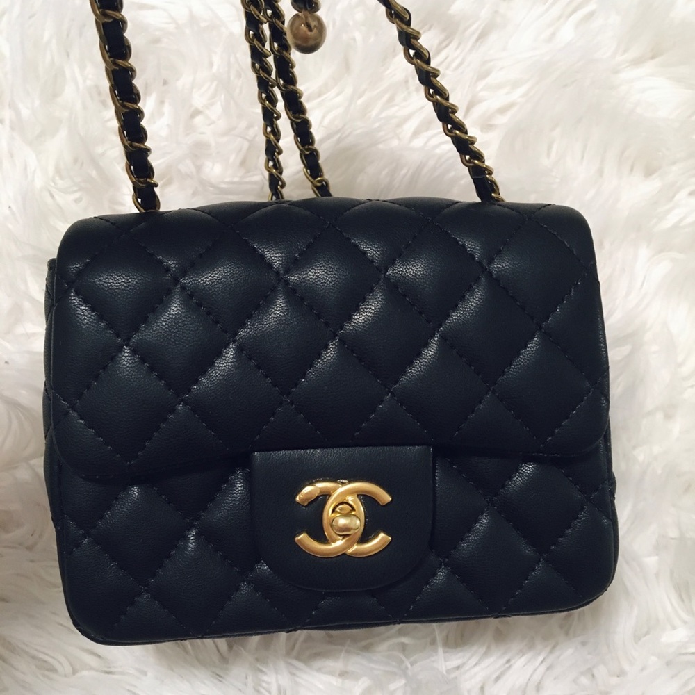 Black leather bag